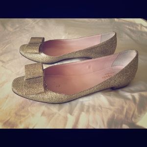 Kate Spade gold sparkly flats